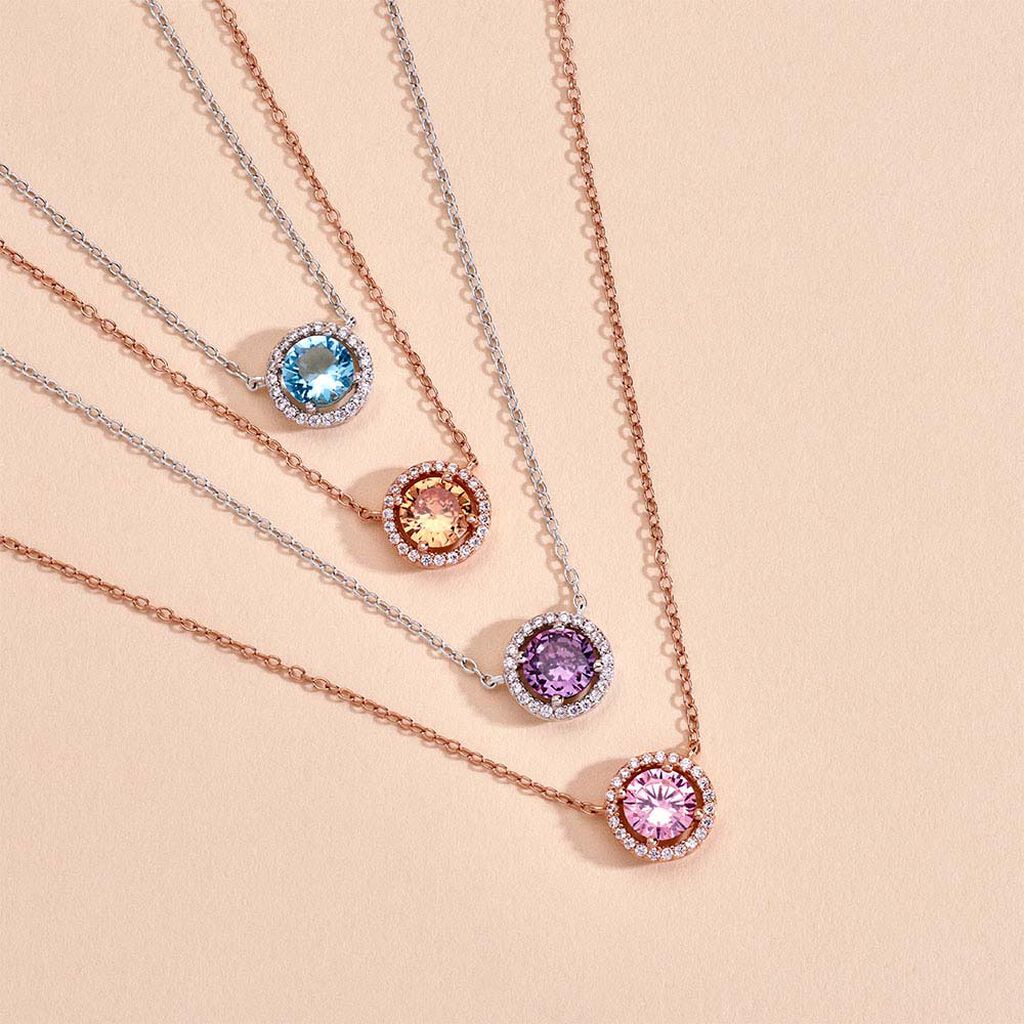 Collier Rio Argent Rose Oxyde De Zirconium - Colliers fantaisie Femme | Histoire d&rsquo;Or