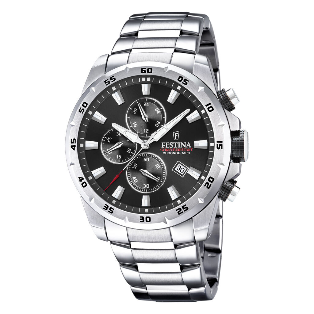 Montre Festina Timeless Chronograph Noir - F&ecirc;te des p&egrave;res Homme | Histoire d&rsquo;Or