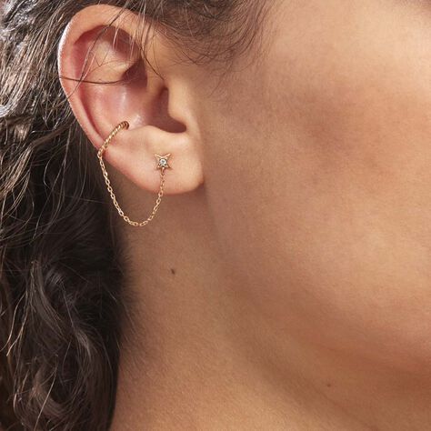 Bijou D'oreille Unitaire Plaqué Or Sweyn Oxyde De Zirconium - Boucles d'oreilles fantaisie Femme | Histoire d’Or