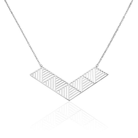 Collier Plastron Abby Acier Blanc - Colliers fantaisie Femme | Histoire d’Or