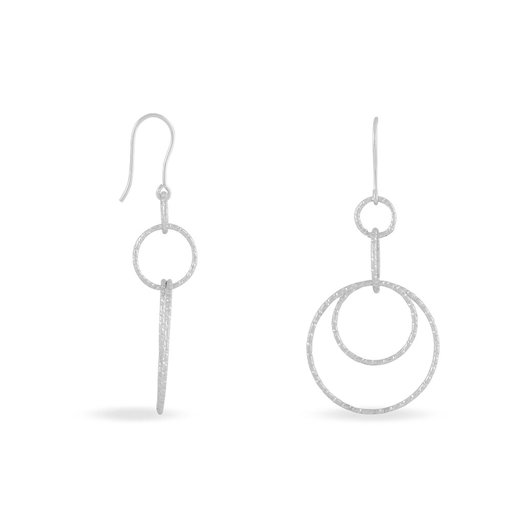 Boucles D'oreilles Pendantes Flaura Argent Blanc - Boucles d'oreilles fantaisie Femme | Histoire d’Or