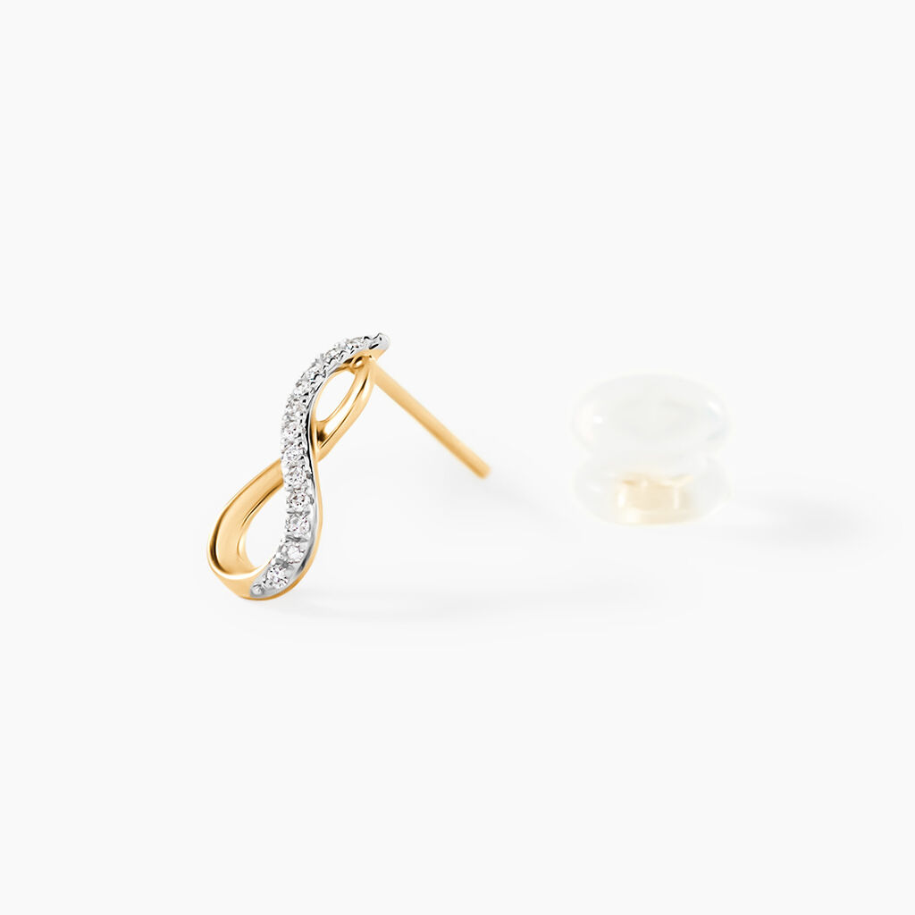 Boucles D'oreilles Puces Osanna Or Jaune Diamants - Clous d'oreilles Femme | Histoire d&rsquo;Or