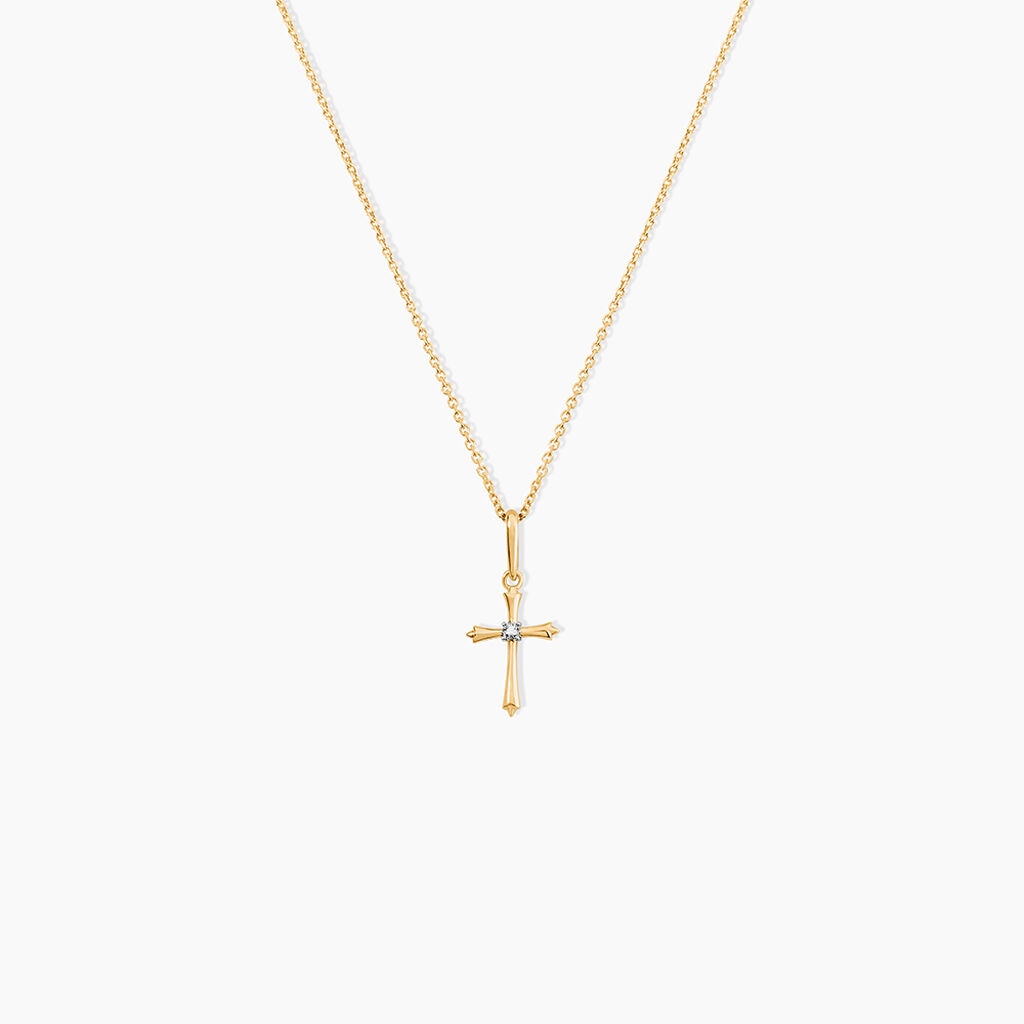 Pendentif Esmond Or Jaune Diamant - Pendentifs Communion Femme | Histoire d&rsquo;Or