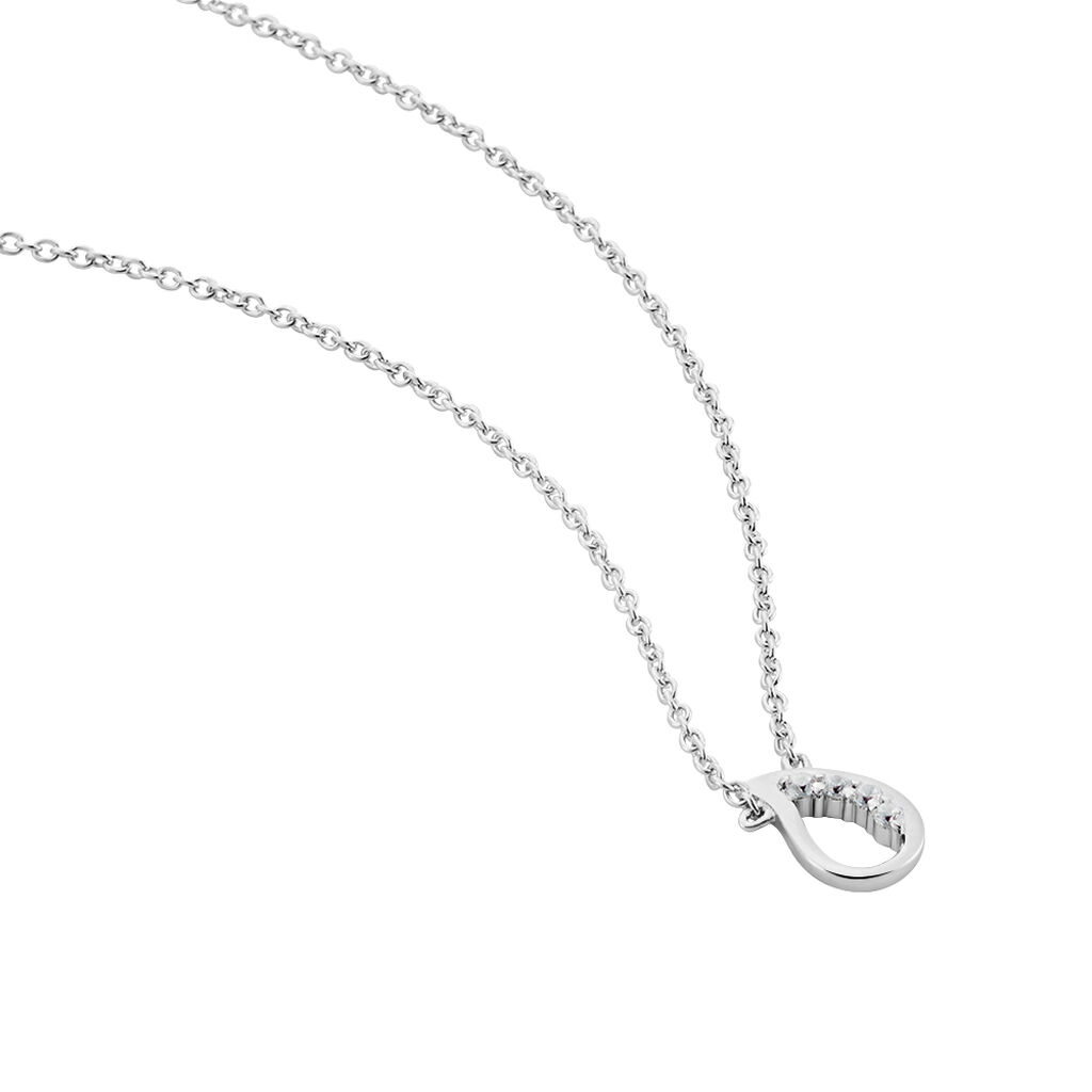 Collier Court Argent Blanc Sylvan Oxyde De Zirconium - Ras de cou Femme | Histoire d&rsquo;Or