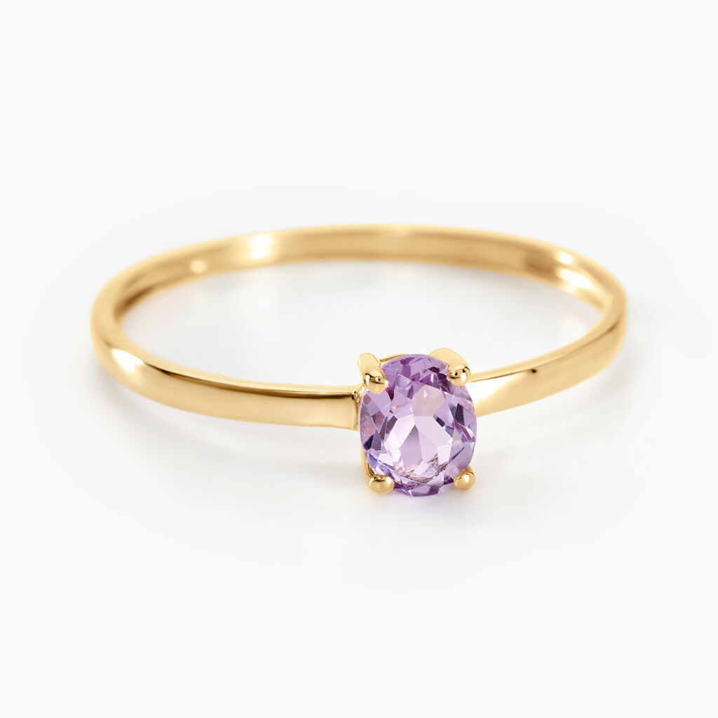 Bague Lily Or Jaune Amethyste - Bagues solitaires Femme | Histoire d’Or