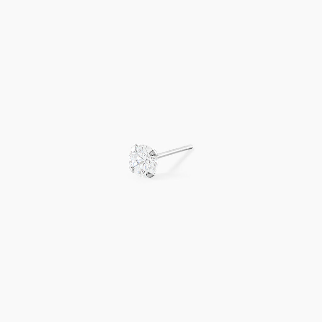 Boucles D'Oreilles Puces Iarfhlaith Or Blanc Oxyde De Zirconium - Clous d'oreilles Homme | Histoire d&rsquo;Or