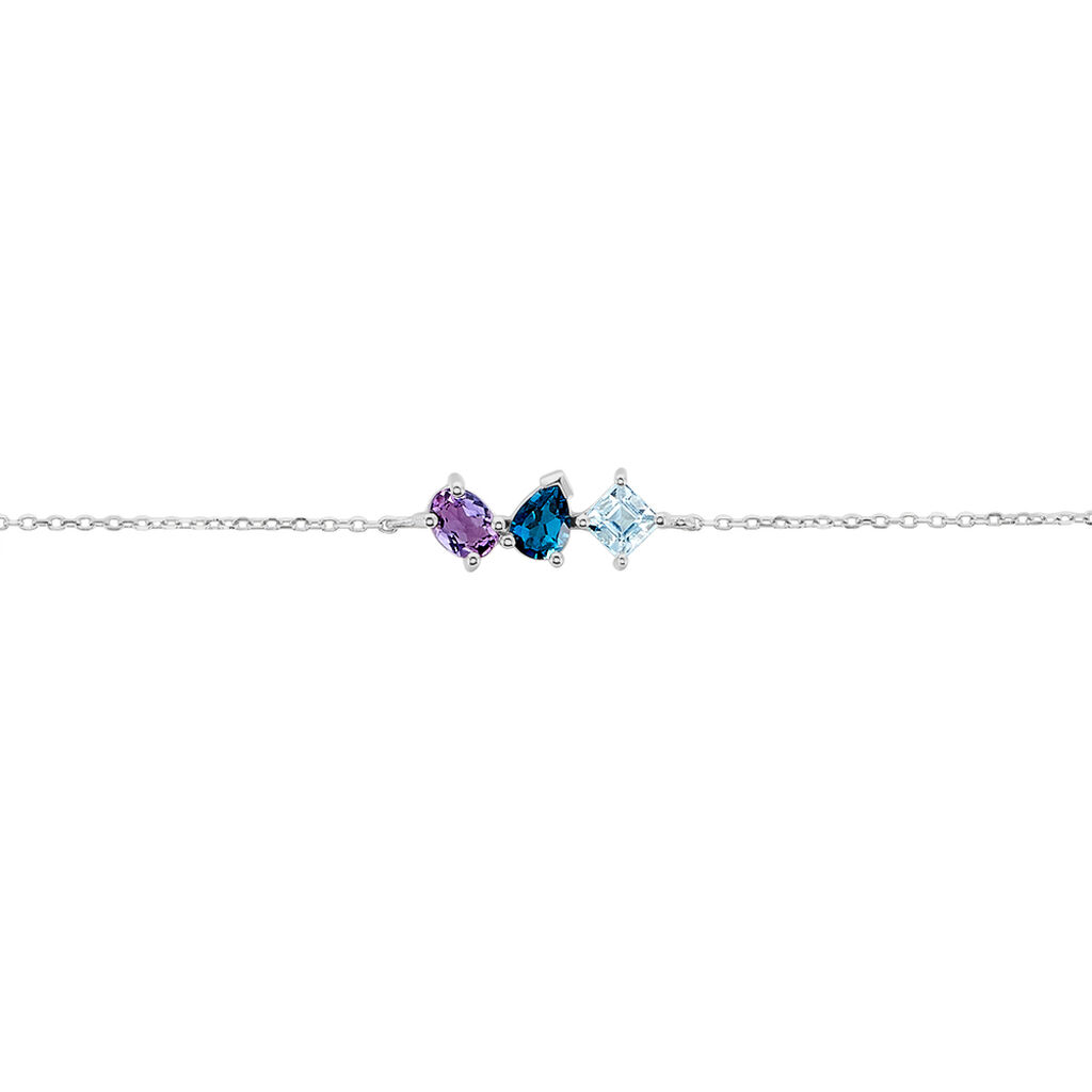 Bracelet Raika Or Blanc Amethyste Et Topaze - Bracelets Femme | Histoire d&rsquo;Or