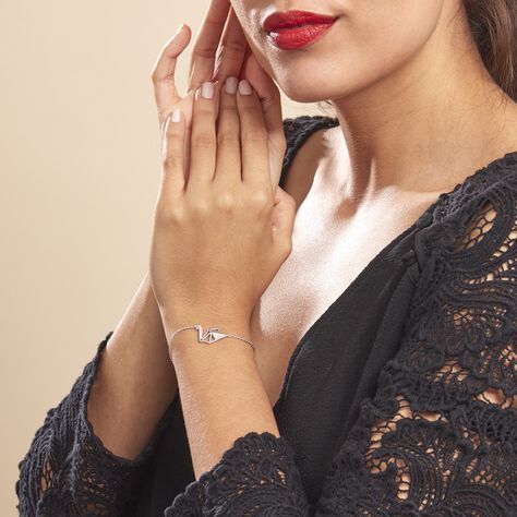 Bracelet Origami Argent Blanc Oxyde De Zirconium - Bracelets fantaisie Femme | Histoire d’Or