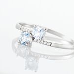 Bague Pollie Or Blanc Topaze Bleu Sky Oxyde De Zirconium - Bagues avec pierre Femme | Histoire d&rsquo;Or