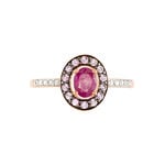 Bague Leona Or Rose Rubis Et Saphir Et Diamant - Bagues solitaires Femme | Histoire d&rsquo;Or