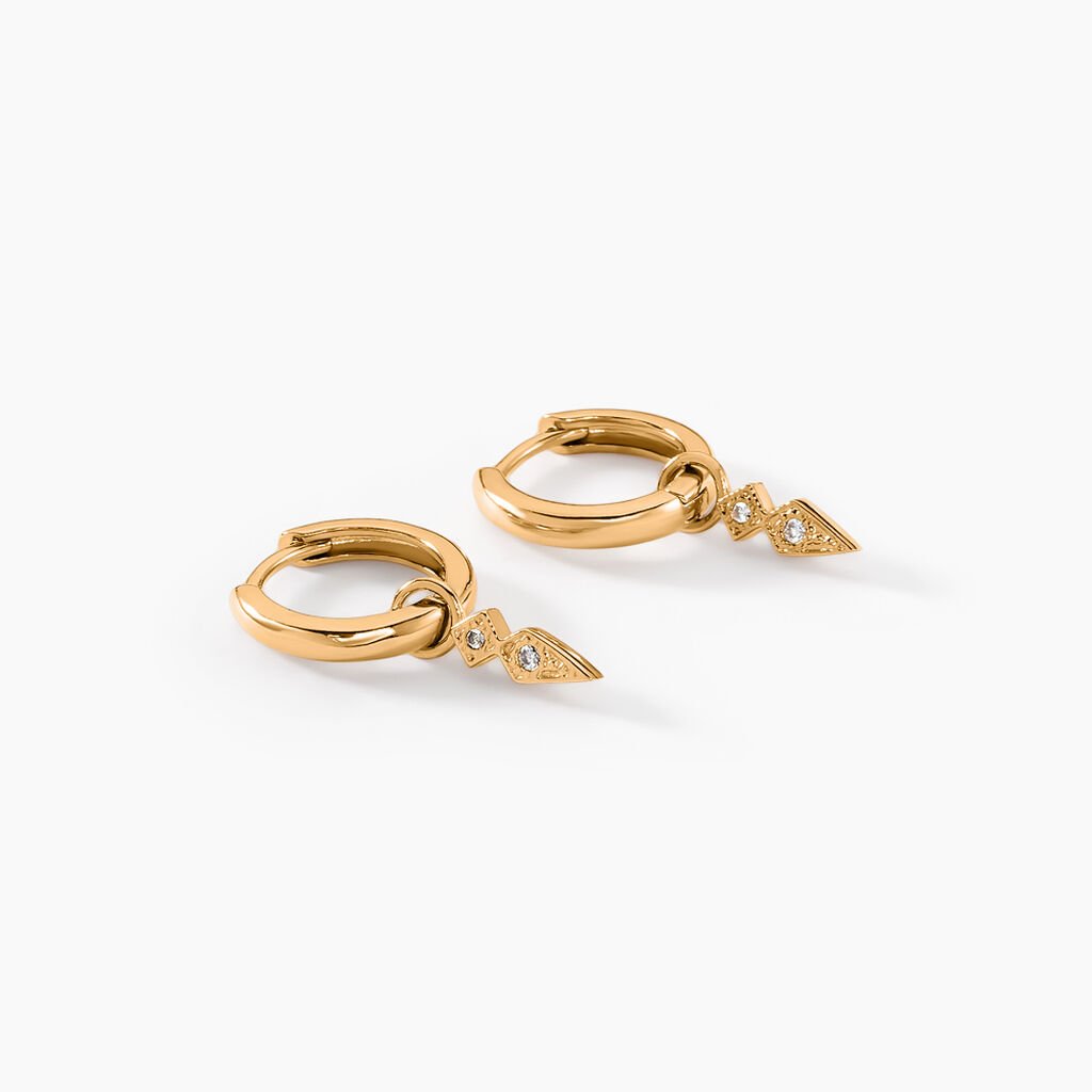 Créoles Lysandra Plaqué Or Doré Oxyde De Zirconium - Boucles d'oreilles créoles Femme | Histoire d’Or