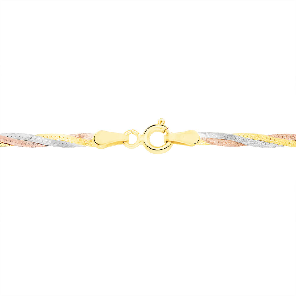 Collier Jasmin Tresse 3 Fils Or Tricolore - Colliers Femme | Histoire d’Or