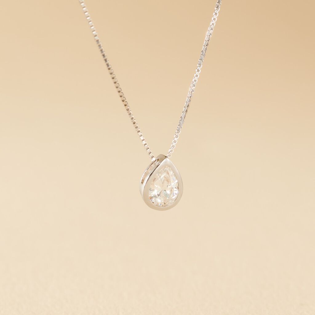 Collier Cherice Argent Blanc Oxyde De Zirconium - Colliers fantaisie Femme | Histoire d&rsquo;Or