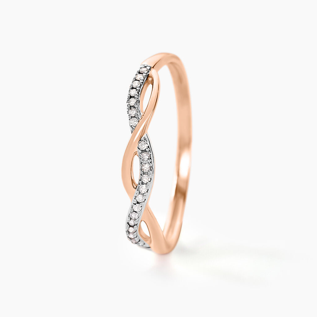 Bague Alizee Or Rose Diamant - Bagues avec pierre Femme | Histoire d&rsquo;Or