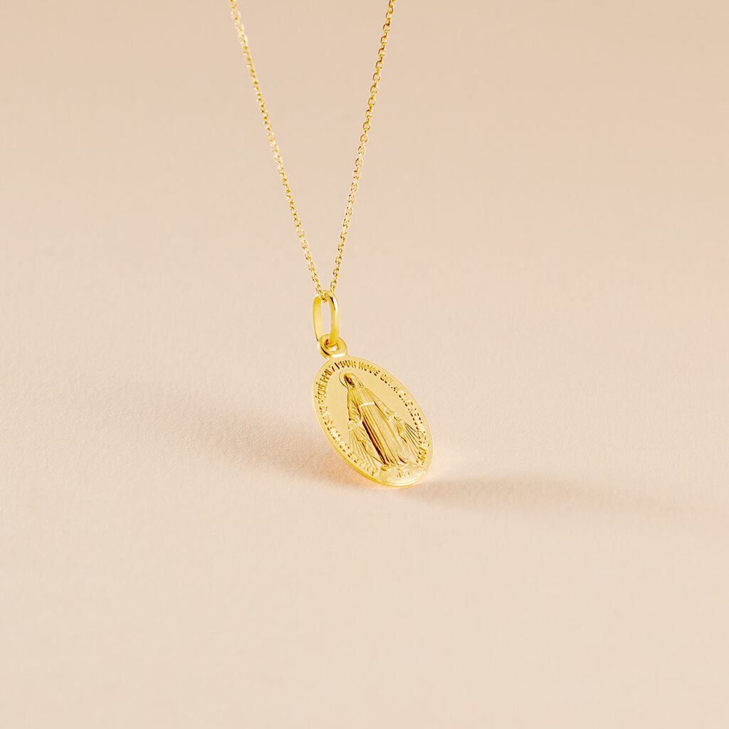 Pendentif Marie Or Jaune - Pendentifs Baptême Famille | Histoire d’Or