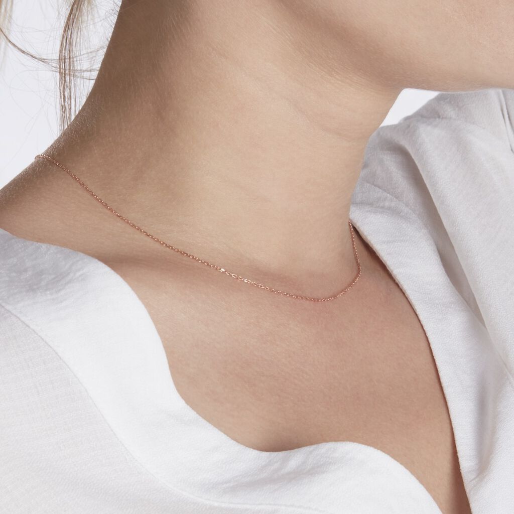 Chaîne Igoa Maille Forçat Diamantee Or Rose - Chaines Femme | Histoire d’Or