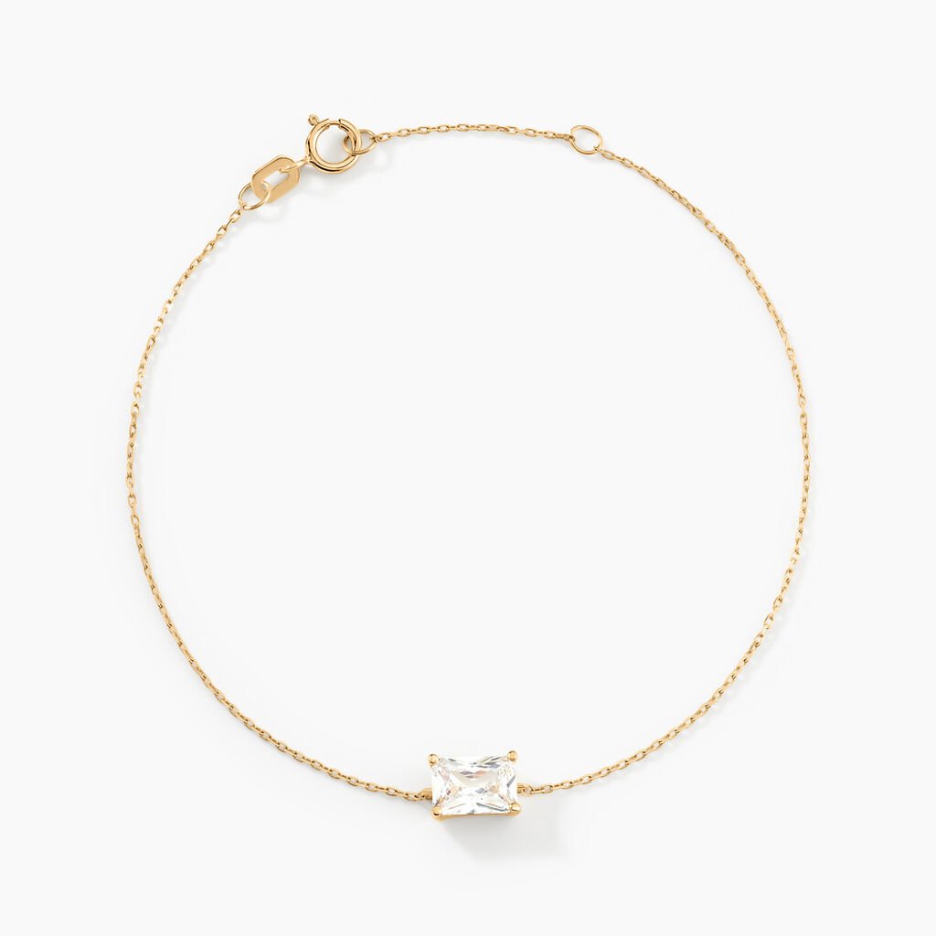 Bracelet Gatsby Or Jaune Oxyde De Zirconium - Bracelets Femme | Histoire d’Or