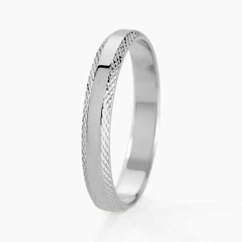 Alliance Beritan Demi Jonc Classique Argent Blanc - Alliances Famille | Histoire d’Or