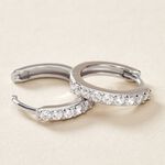 Cr&eacute;oles Jussi Argent Blanc Oxyde De Zirconium - Boucles d'oreilles cr&eacute;oles Femme | Histoire d&rsquo;Or