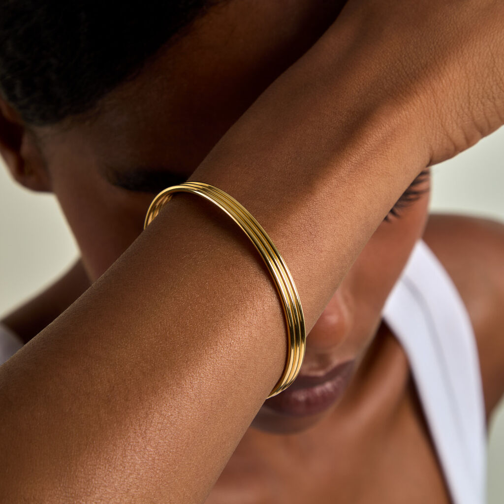 Bracelet Jonc Sigurd Argent Dor&eacute; A L'Or 750/1000 - Bracelets joncs Femme | Histoire d&rsquo;Or