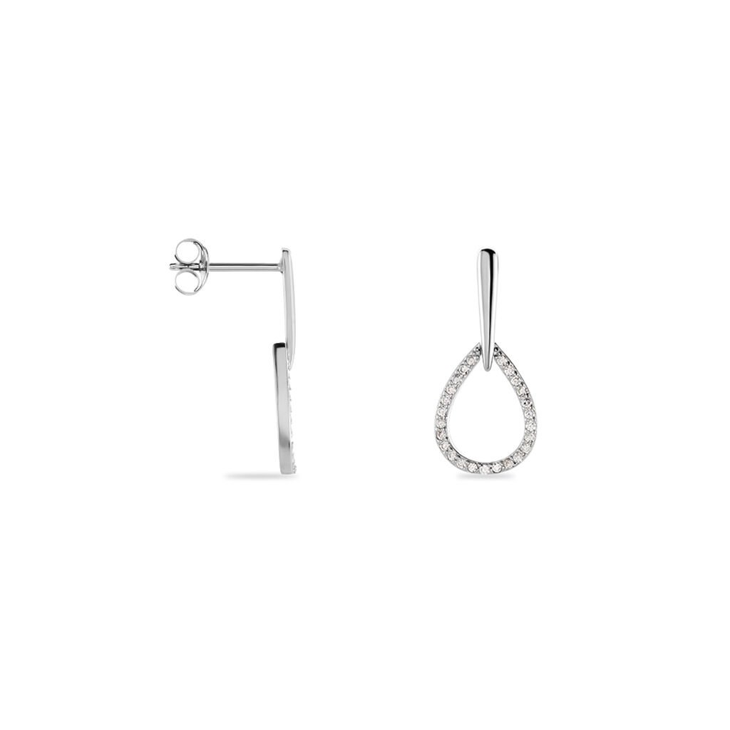 Boucles D'oreilles Pendantes Germinal Argent Blanc Oxyde De Zirconium - Boucles d'oreilles fantaisie Femme | Histoire d’Or