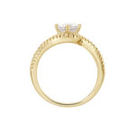 Bague Joisse Plaqu&eacute; Or Oxyde De Zirconium - Bagues solitaires Femme | Histoire d&rsquo;Or