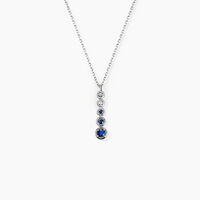 Collier Josephine Or Blanc Saphir Et Diamant