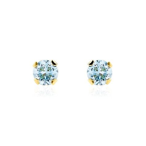 Boucles D'oreilles Puces Pepita Or Jaune Oxyde De Zirconium - Clous d'oreilles Famille | Histoire d’Or