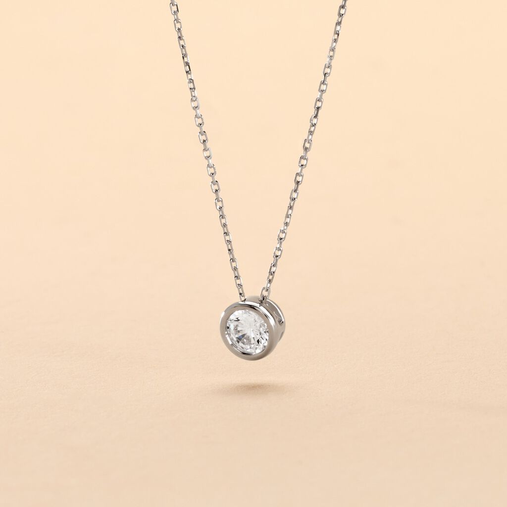 Collier Columbine Or Blanc Oxyde De Zirconium Blanc - Colliers Femme | Histoire d&rsquo;Or