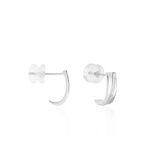 Créoles Timira Rondes Or Blanc Diamant - Boucles d'oreilles créoles Femme | Histoire d’Or