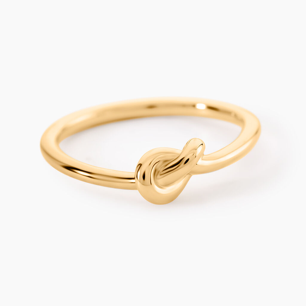 Bague Bretzel Plaqu&eacute; Or Jaune - Bagues fantaisie Femme | Histoire d&rsquo;Or