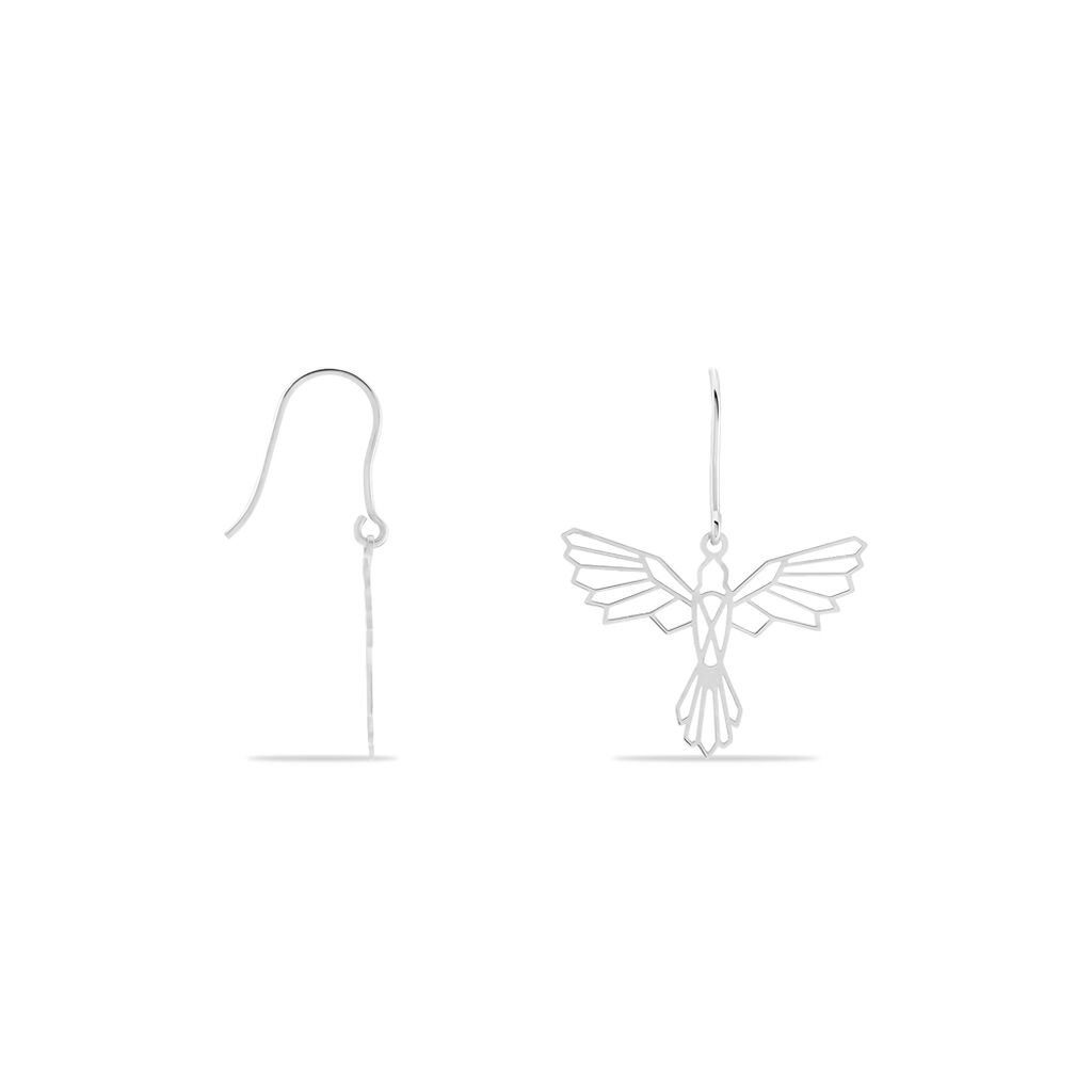 Boucles D'oreilles Pendantes Origami Argent Blanc - Boucles d'oreilles fantaisie Femme | Histoire d’Or
