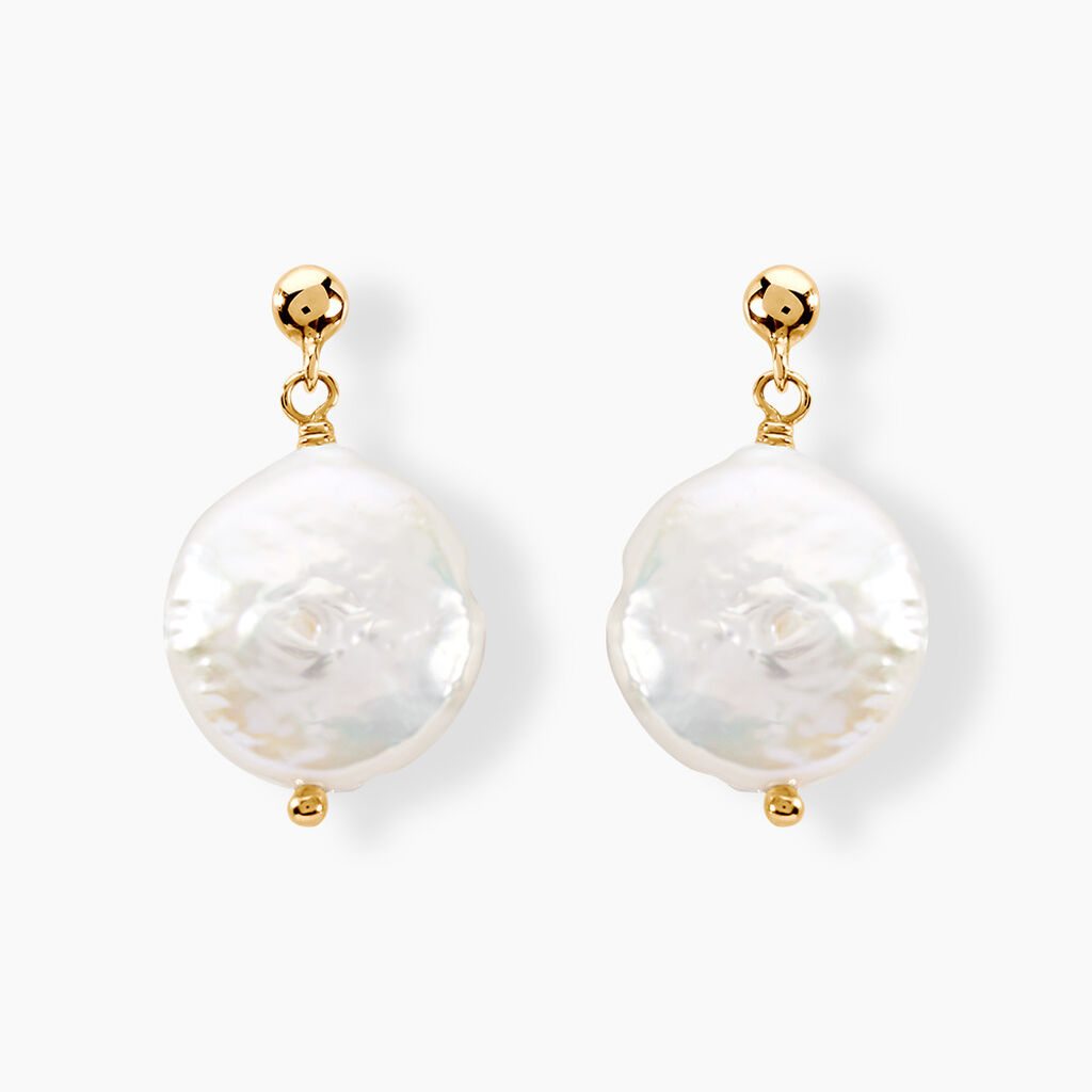 Boucles D'oreilles Pendantes Baroka Or Jaune Perle De Culture - Boucles d'oreilles pendantes Femme | Histoire d’Or