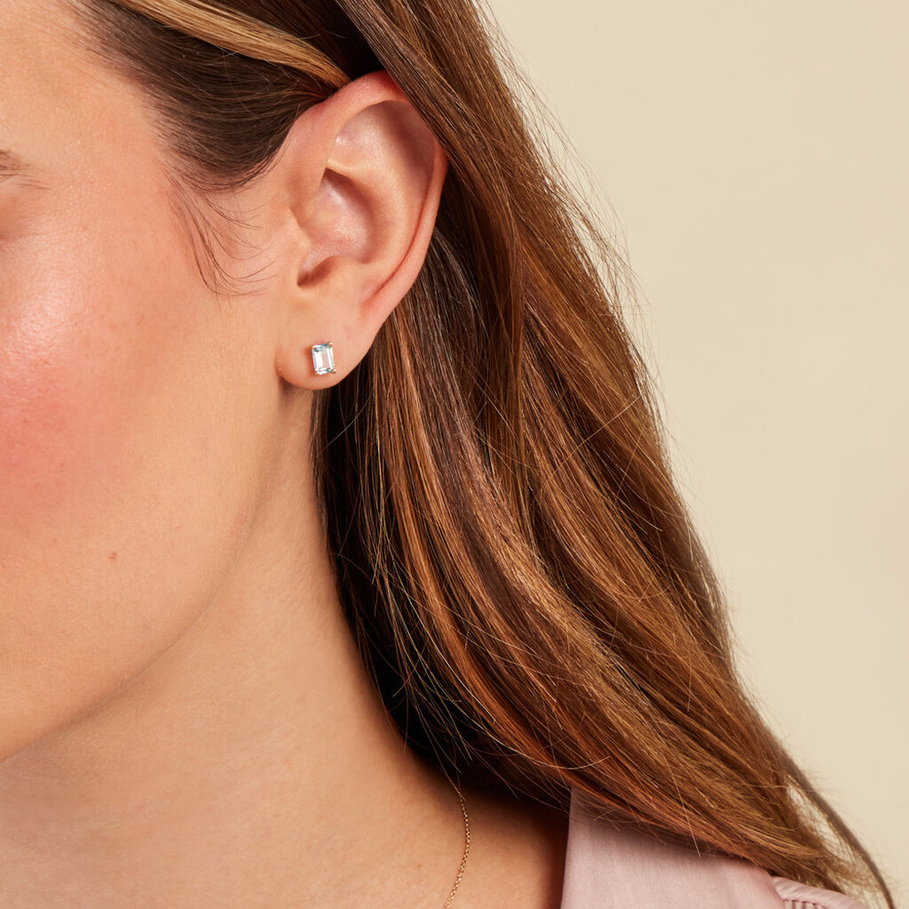 Boucles D'oreilles Puces Emilian Or Jaune Topaze - Clous d'oreilles Femme | Histoire d’Or