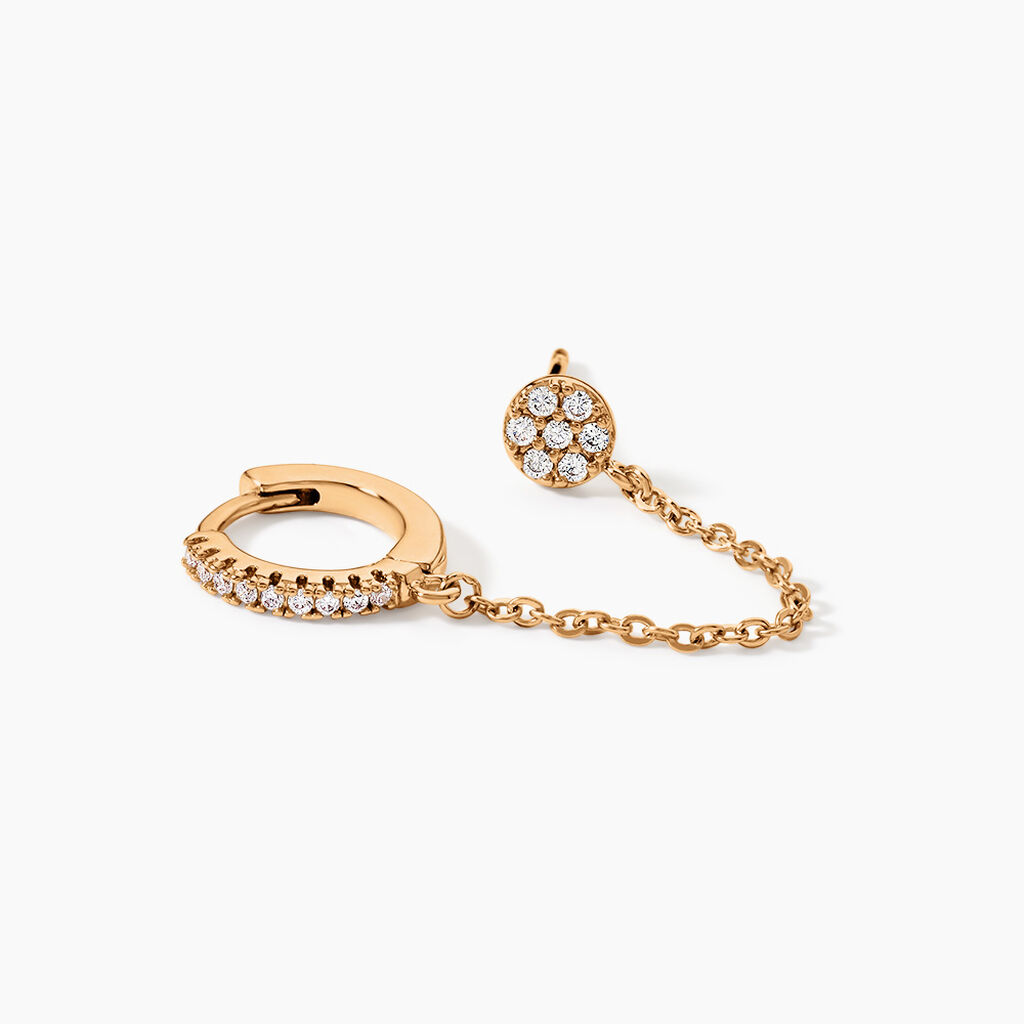 Bijou D'oreille Unitaire Plaqu&eacute; Or Hesmee Oxyde De Zirconium - Piercings d'oreilles Femme | Histoire d&rsquo;Or