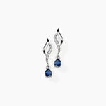 Boucles D'oreilles Puces Nolia Or Blanc Saphir Et Diamant - Boucles d'oreilles pendantes Femme | Histoire d&rsquo;Or