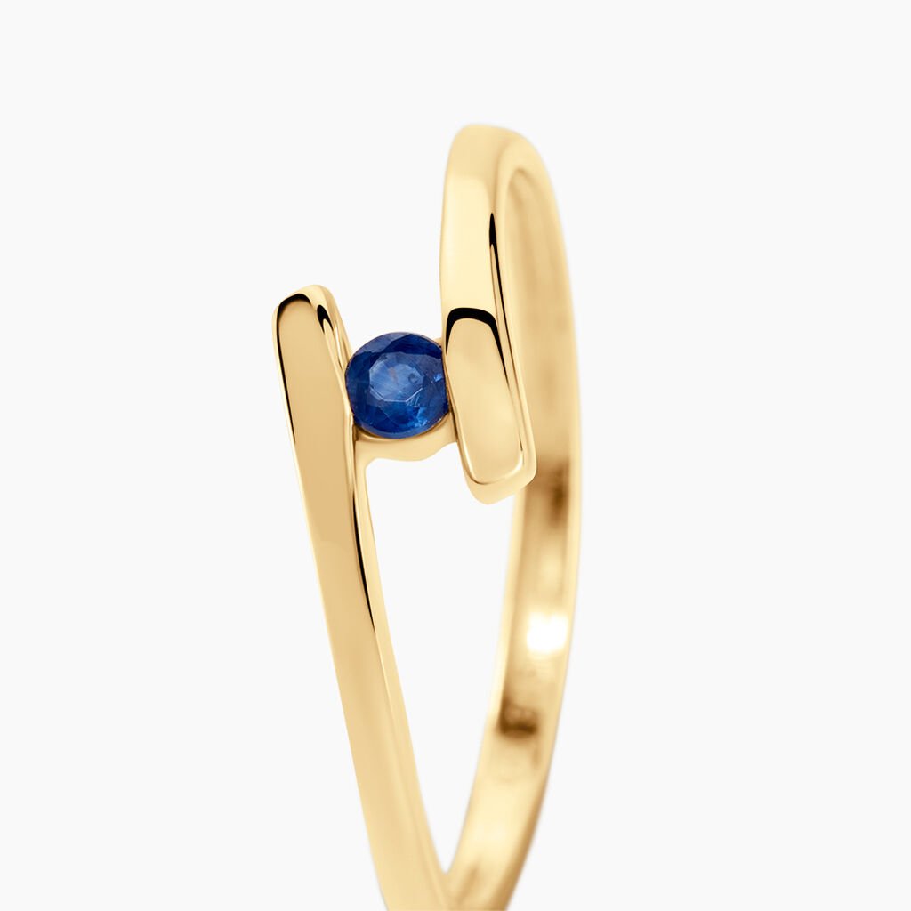 Bague Tamyra Serti Couteau Or Jaune Saphir - Bagues solitaires Femme | Histoire d&rsquo;Or