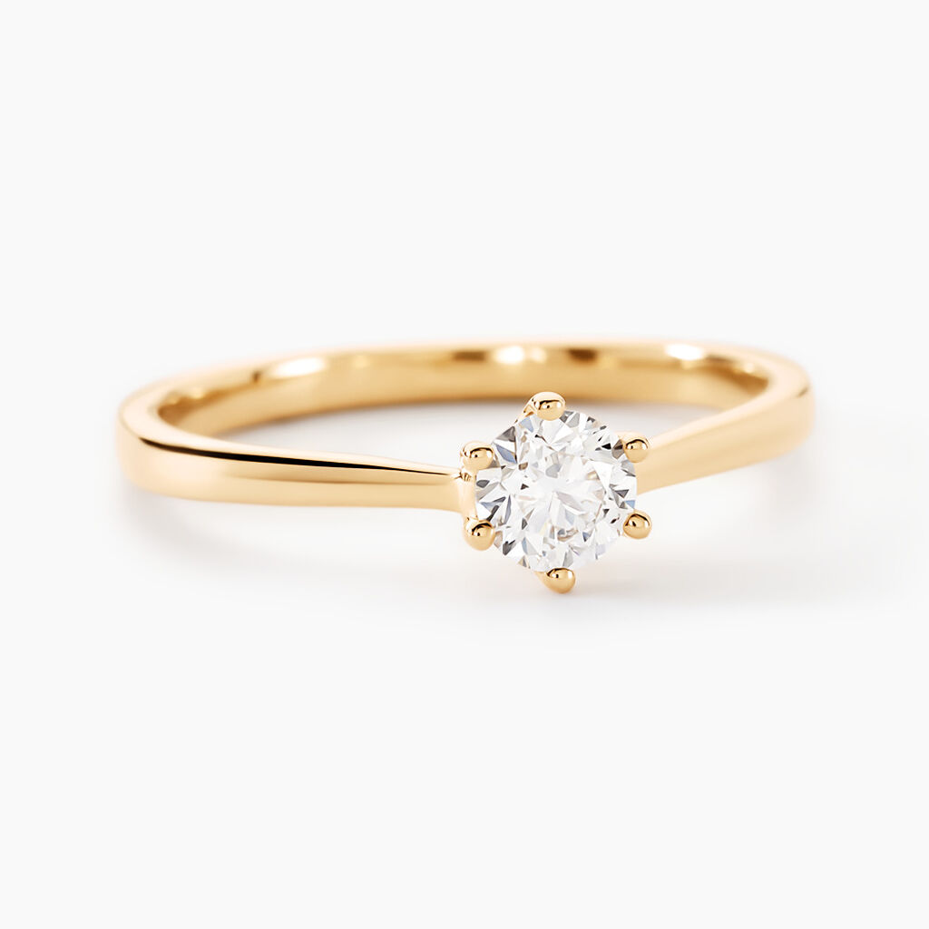 Bague Solitaire Athena Or Jaune Diamant - Bagues solitaires Femme | Histoire d’Or