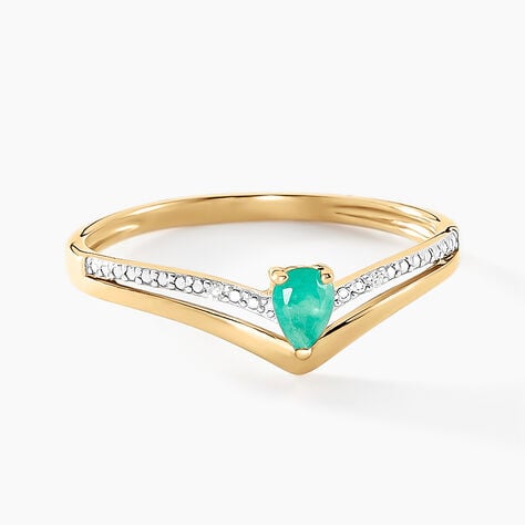 Bague Marjeta Or Jaune Emeraude Diamant - Bagues solitaires Femme | Histoire d’Or