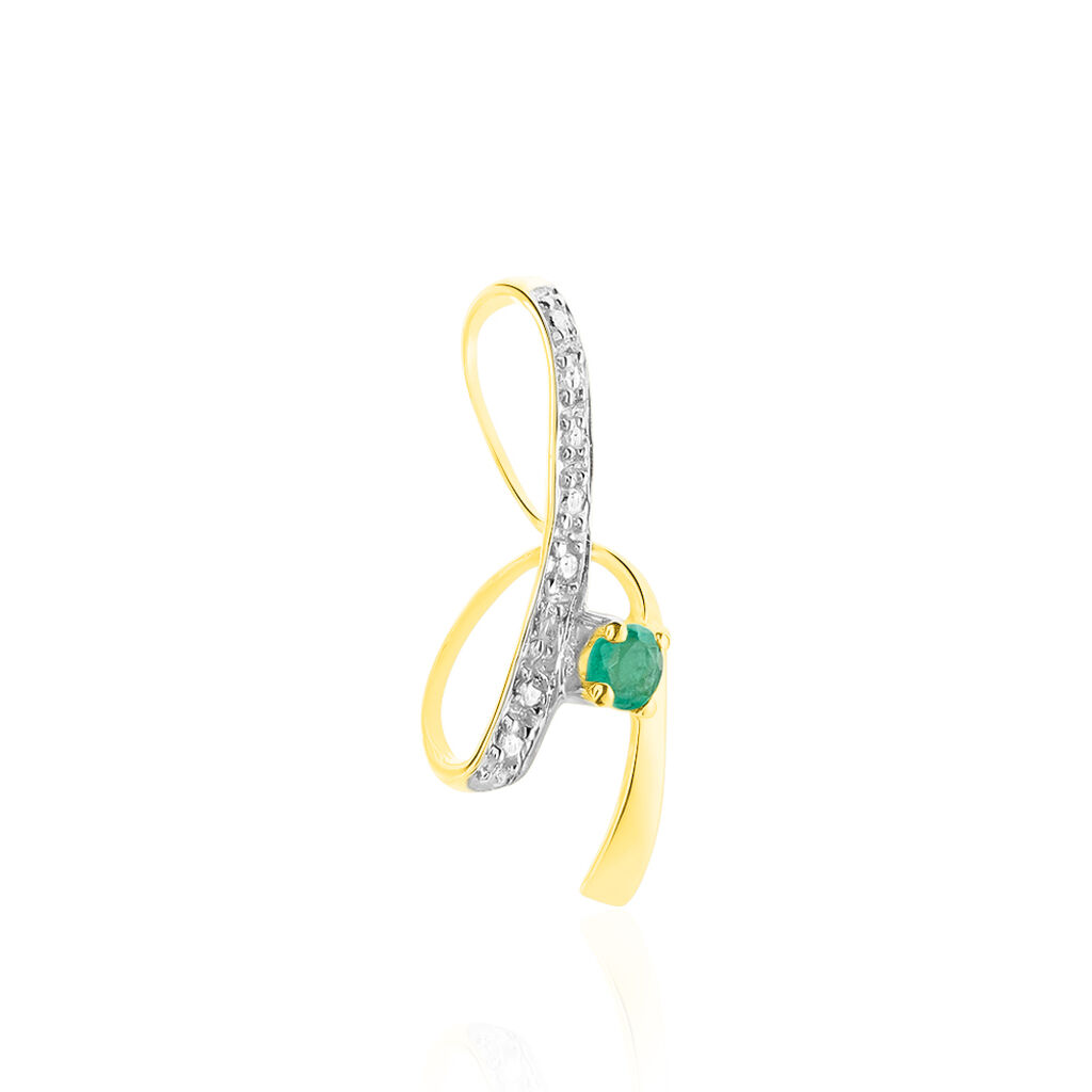Pendentif Loubra Or Jaune Emeraude - Pendentifs Femme | Histoire d’Or