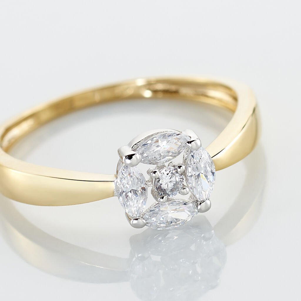 Bague Solitaire Maurena Or Jaune Oxyde De Zirconium - Bagues solitaires Femme | Histoire d&rsquo;Or