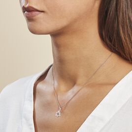 Pendentif Faye Or Blanc Oxyde De Zirconium - Pendentifs Baptême Famille | Histoire d’Or