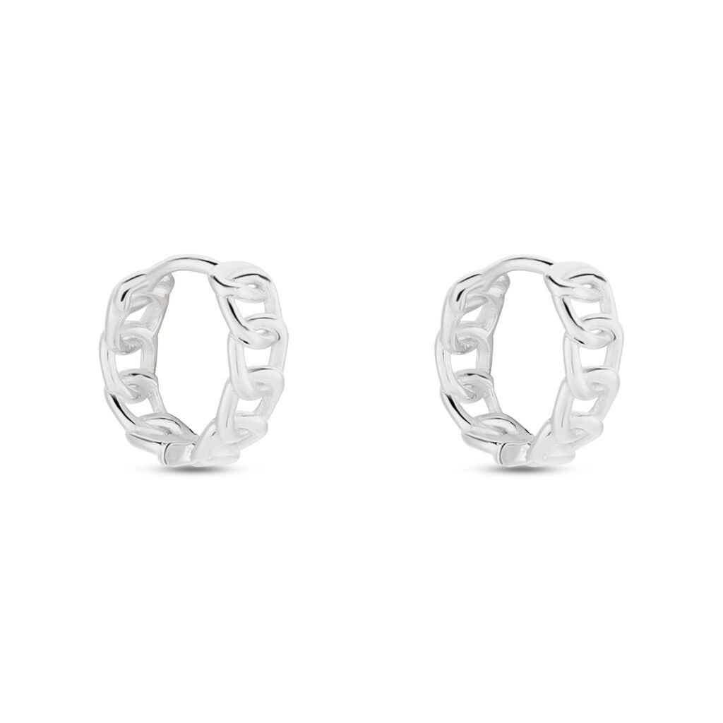Créoles Linkki Argent Blanc - Boucles d'oreilles créoles Femme | Histoire d’Or