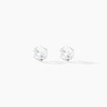 Boucles D'oreilles Puces Bridie Argent Blanc Pierre De Synthese - Boucles d'oreilles fantaisie Femme | Histoire d&rsquo;Or