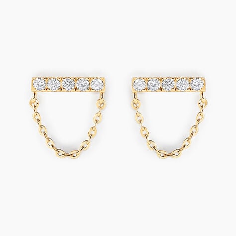Boucles D'oreilles Pendantes Bartolomeo Or Jaune Oxyde De Zirconium - Boucles d'oreilles pendantes Femme | Histoire d&rsquo;Or