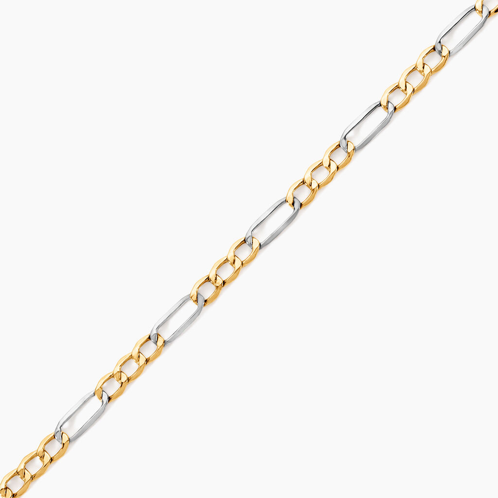 Bracelet Or Bicolore Maille Altern&eacute;e 1/3 - Bracelets cha&icirc;ne Femme | Histoire d&rsquo;Or