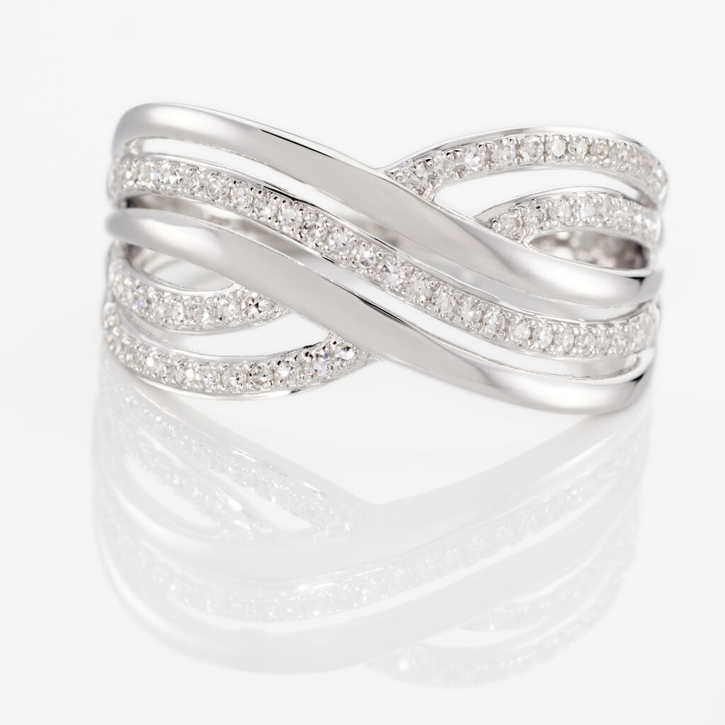 Bague Ocean Or Blanc Diamant - Bagues avec pierre Femme | Histoire d’Or