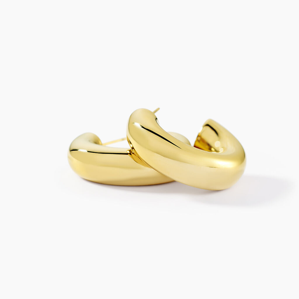 Créoles Adoree Acier Jaune - Boucles d'oreilles créoles Femme | Histoire d’Or