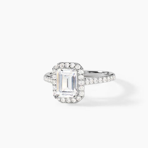 Bague Solitaire Cadmos Argent Blanc Oxyde De Zirconium - Bagues de promesse Femme | Histoire d&rsquo;Or