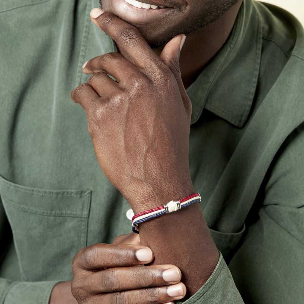 Bracelet Tyffany Acier Blanc - Bracelets cordon Homme | Histoire d’Or